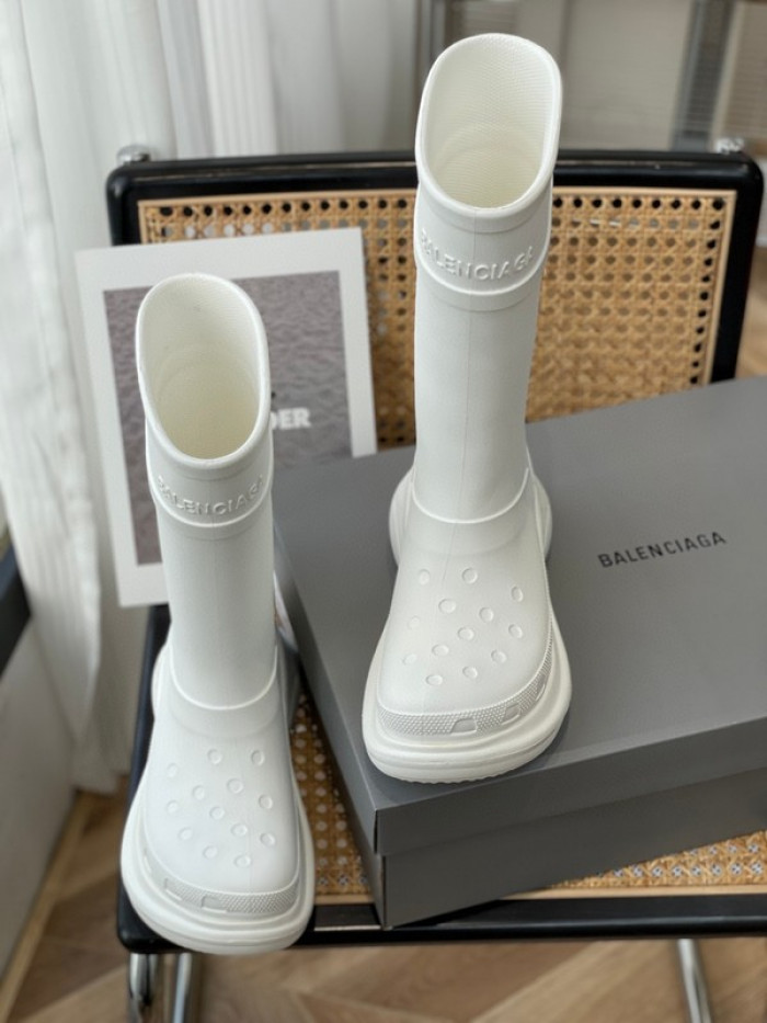 balen x Cr*0*s rubber rain boots-white